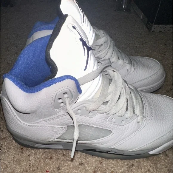 Air Jordan 5 Reto (GS) White/Royal/Black/Gray - Picture 3 of 9